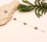 Load image into Gallery viewer, Natural Smokey Quartz Heart Shape Beads Bracelet, Brown Quartz Heart Beads Bracelet, Girl's Gift Chain Bracelet, 925 Silver Gift for Her