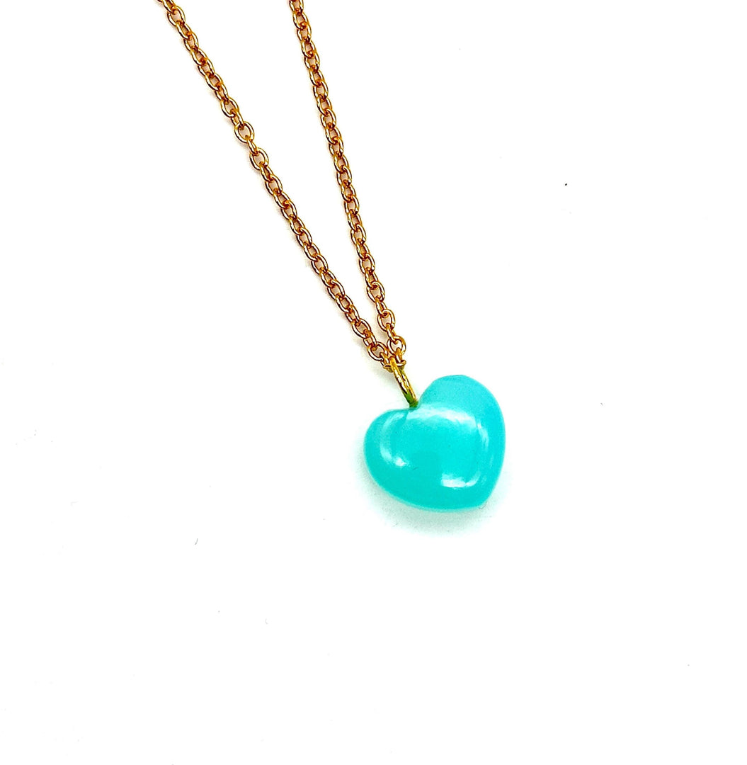 Aqua Chalcedony Heart Pendant, Aqua Blue Smooth Heart Pendant, 16 MM Heart, Birthday Gift For Women, Bridesmaid Gifts, Fancy Gift for Girls