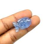 Load image into Gallery viewer, Blue Chalcedony Handmade Fish Carving ~ Fish Shape Carving Gemstone Briolette's ~ Jewelry Making Loose Gemstones ~ 1 Pieces 25X15mm