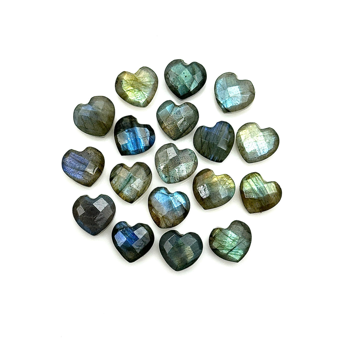 Flashy Labradorite Heart Shape Briolettes, Natural Labradorite Faceted Heart Shape Beads, Loose Gemstone, 8 MM Heart Charm Beads for Jewelry
