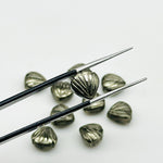 Load image into Gallery viewer, Hand Carved Pyrite Shell Beads: 8mm Gemstone Charms