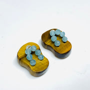 1 Pair, 100% Natural Tiger Eye Slipper Shape Gemstone, Carved Gemstone, Loose Gemstone, Slipper Shape Gemstone, 18X11 mm