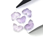 Load image into Gallery viewer, Carved Pink Amethyst Butterfly Charm: Handmade Gemstone Briolette (18 MM)
