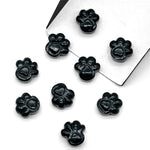 Load image into Gallery viewer, Natural Black Onyx Hand Carved Dog Paw, AAA+ Quality Gemstone Flat Back Paw Carving, 13 MM Paw Charm, Dog Paws for Jewelry &amp; Craft Making