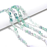Load image into Gallery viewer, Green Fluorite Smooth Tumble Gemstone Beads, AAA Fluorite Plain Nuggets Beads, 8" Strand, 7-8 MM