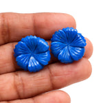 Load image into Gallery viewer, Natural Lapis Lazuli Overlapped Flower Shape Stone, Hand Carved Lapis Flower Gemstone for Jewelry Making, 20 MM Crystal Gifts