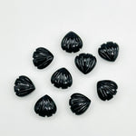 Load image into Gallery viewer, Natural Black Onyx Shell Beads, 8 MM Hand Carved Seashells, Tiny Carved Beads, Black Onyx Shell Charms, Jewelry &amp; Craft Making Gemstones
