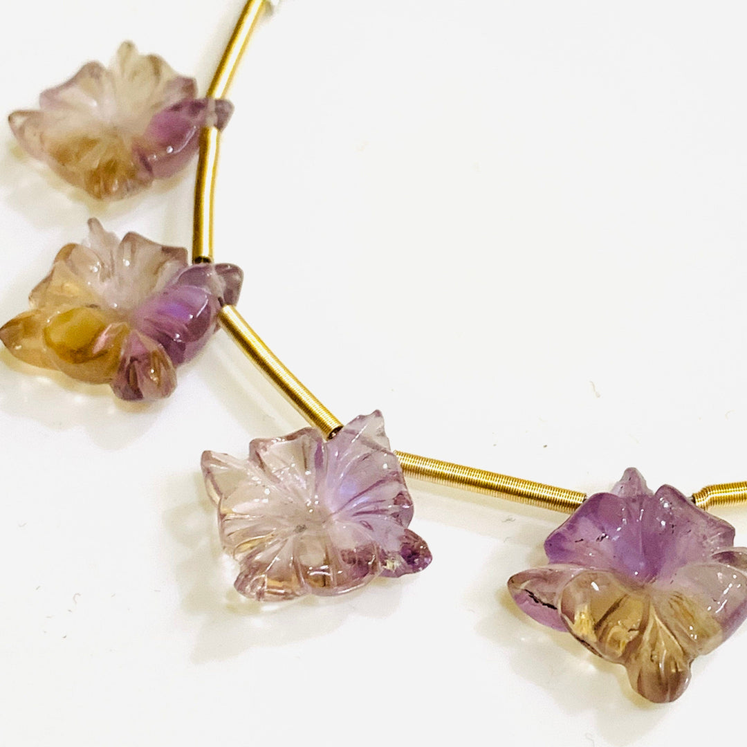 1,2,3,4,5 pcs 100% Natural Ametrine Fancy Shape Carved Gemstone, Fancy Shape Carving, Carved Gemstone For Jewellery 12.3 mm