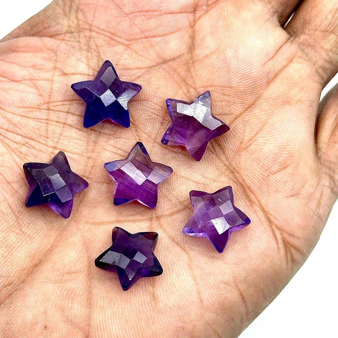 Natural Amethyst Star Shape Briolettes, AAA Purple Amethyst Star Shape Gemstone for Jewelry Making, Purple Star Charm Beads, 15 MM