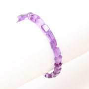 Natural Amethyst Tumble Beads Bracelet, Purple Amethyst Faceted Nuggets Shape Beads Bracelet, February Birthstone Jewelry Gifts, 8 MM