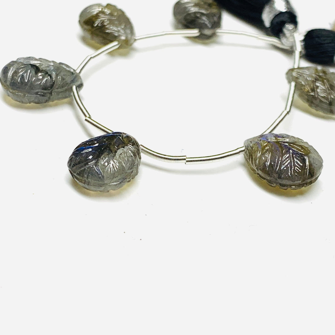 2,3,4,5,6 pcs 100% Natural Labradorite Fancy Shape Carved Gemstone, Fancy Shape Carving, Carved Gemstone For Jewellery 12 mm