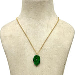 Load image into Gallery viewer, Amazing Malachite Hamsa Necklace, Hand Shape Gemstone Hamsa Necklace For Gift, Reiki Healing Jewelry, 25 MM Hand Necklace For Her