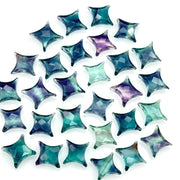 Natural Multi Fluorite Ninja Star Shape Carving Beads, Fancy Star Shape Gemstone Beads, 11X15 MM Jewelry Making Star Shape Briolettes Beads
