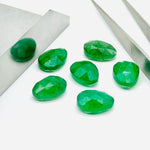 Load image into Gallery viewer, 2,3,4,5pcs A-one Quality green strawberry freeform Rosecut, faceted rosecut, gemstone for jewelry, jewelry making rosecut 10X14 mm