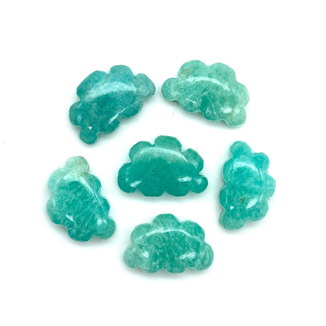 Natural Amazonite Clouds Shape Beads, AAA Amazonite Cloud Shape Stone, Smooth Gemstone For Jewlery 17X12 MM, Hand Carved Clouds, Flat Back
