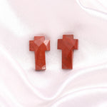 Load image into Gallery viewer, Natural Red Jasper Carved Cross Shape Gemstone, AAA Red Jasper Faceted Blue Opal Cross Beads, Healing Energy &amp; Protection Beads