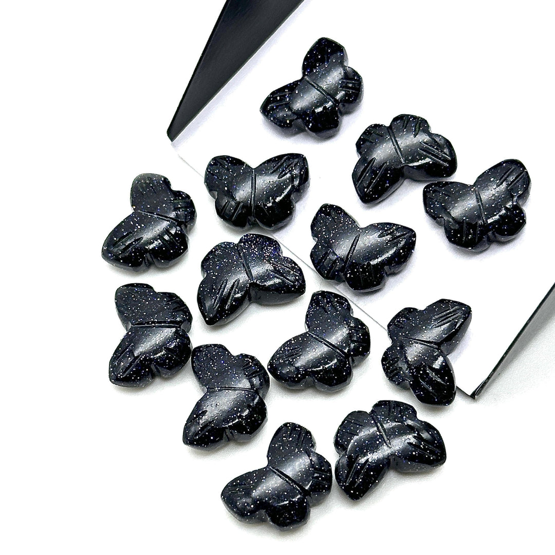 AAA Black Sunstone Butterfly Shape Beads, Black Sunstone Hand Carved Butterfly Briolettes, Gemstone Carvings, 13 MM Mini Butterfly Charms