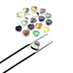 Load image into Gallery viewer, Natural Multi Fluorite Heart Shape Beads, AAA Fluorite Smooth Heart Shape Beads, Hand Carved Gemstone, Jewelry Making Loose Charm, 8 MM