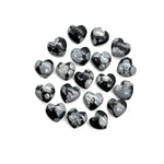 Load image into Gallery viewer, AAA Snowflake Obsidian Heart Shape Briolette's, Smooth Heart Shape Beads, Hand Carved Gemstones, Jewelry and Craft Wholesale Beads 8 MM