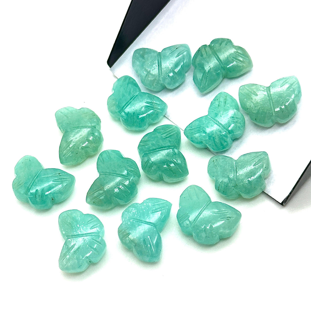 Natural Amazonite Butterfly Shape Beads, AAA Amazonite Gemstone Carved Butterfly Briolettes, 13 MM Loose Wholesale Beads, Butterfly Charms