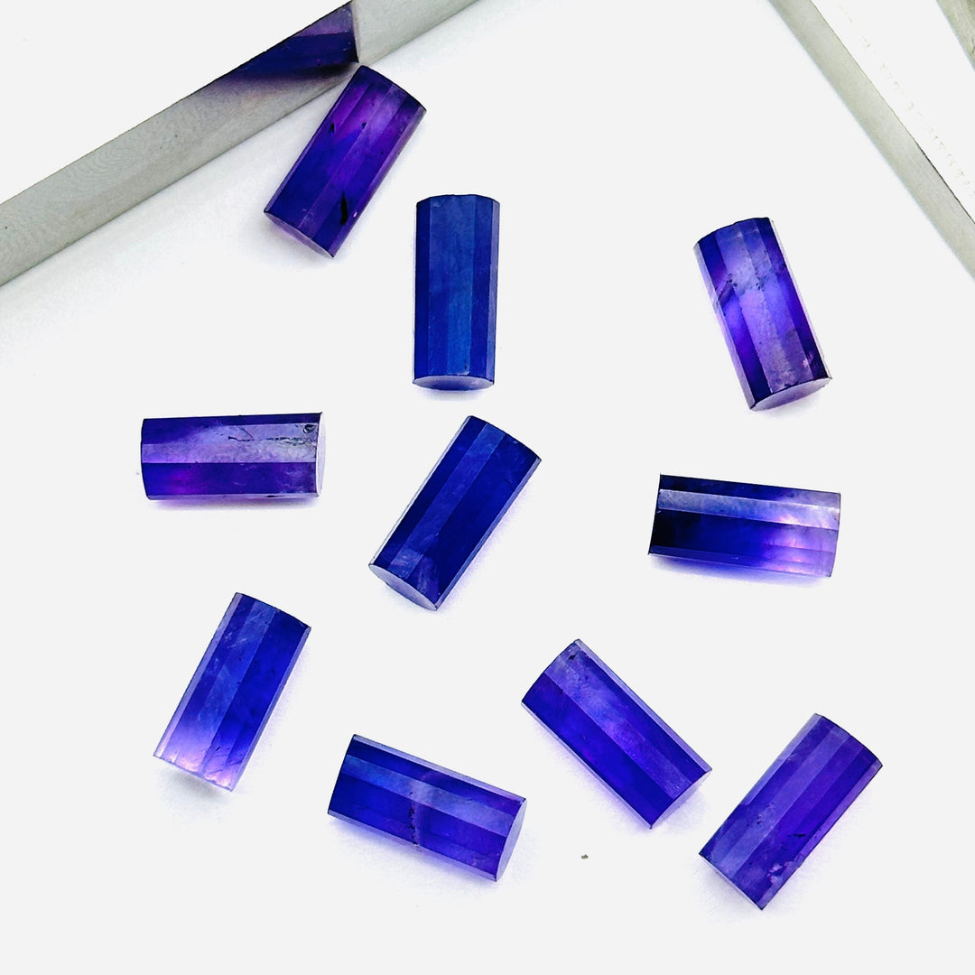 2,3,4,5 pcs 100% Natural amethyst Faceted Pipe Shape Loose Gemstone, Loose Gemstone, Gemstone for Jewlery 10X6 mm