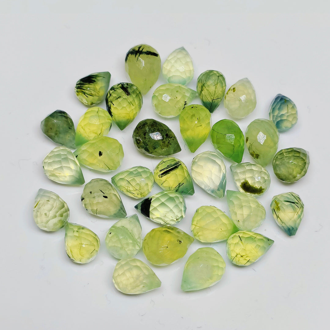 2,3,4,5,6 pcs 100% Natural Prehnite Drop Shape Gemstone, Natural Drop Shape Gemstone, Gemstone for Jewlery, 3X5- 7X4.5 mm (Approx)