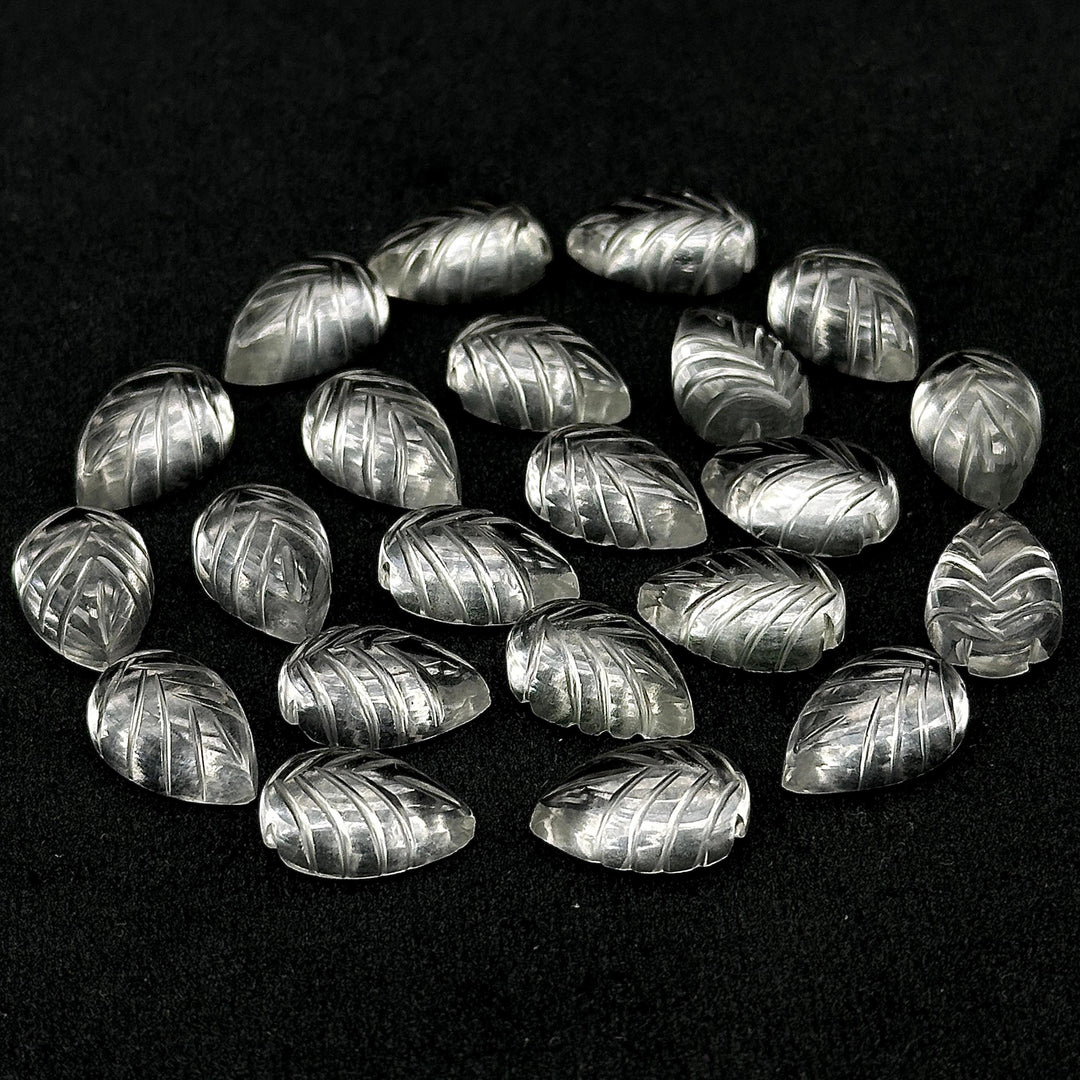 Amazing Crystal Quartz Leaf Shape Briolettes, AAA Clear Crystal Hand Carved Leaf Shape Gemstone Beads, Leaf Beads, 14 MM Loose Leaf Charms