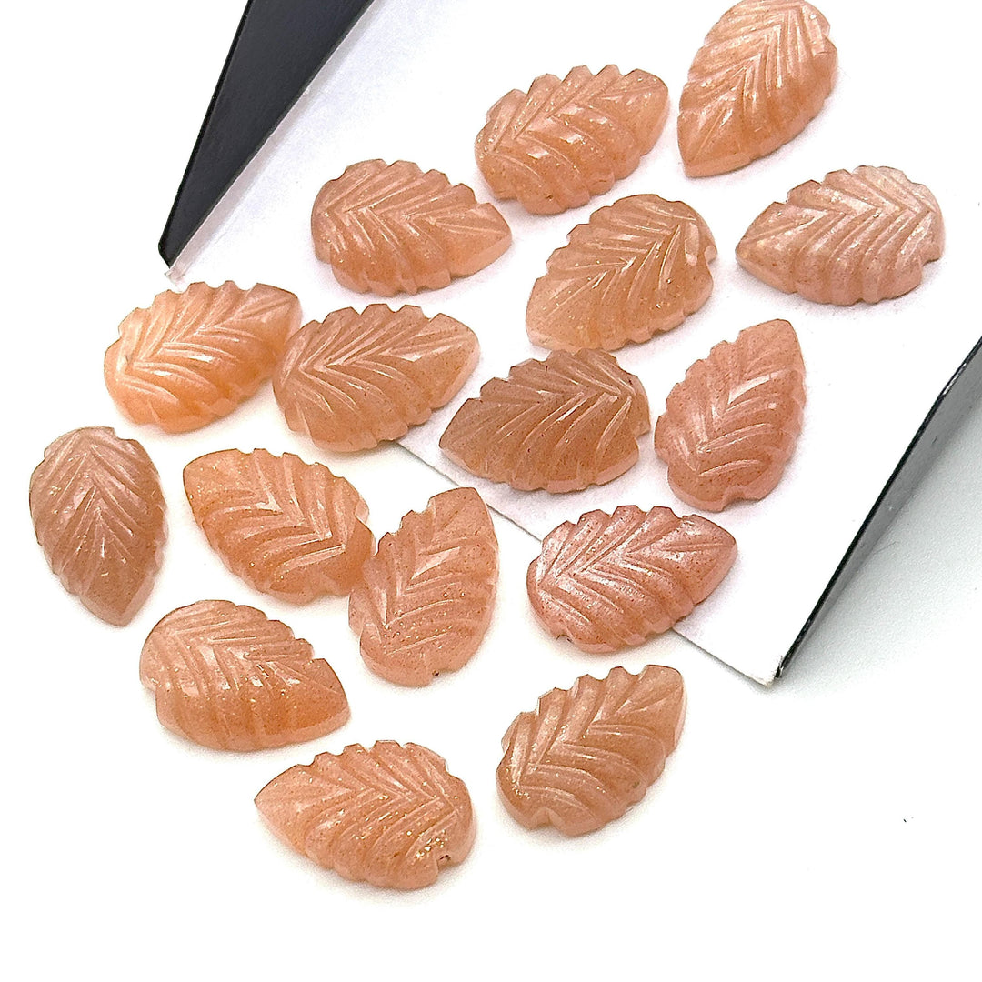 Natural Peach Moonstone Leaf Shape Briolettes, AAA Hand Carved Leaf Shape Gemstone Beads, Moonstone Leaf Beads, 14 MM Loose Leaf Charms