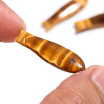 Load image into Gallery viewer, Natural Tiger Eye Carved Fish Shape Gemstone, Tiger's Eye Healing Fish Charms for Jewelry Making, Reiki Crystals Gifts, 30X10 MM