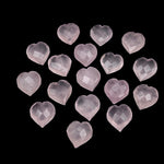 Load image into Gallery viewer, Natural Rose Quartz Heart Shape Beads, Pink Quartz Hand Carved Heart Charms for Jewelry Making, Faceted Heart Shape Briolette's, 13 MM