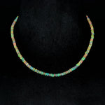 Load image into Gallery viewer, Yellow Ethiopian Opal Necklace, Natural Ethiopian Rondelle Beads Necklace, Faceted Beads Jewelry, 4 MM Beads, Gifts for Women, Gift for Her