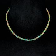 Yellow Ethiopian Opal Necklace, Natural Ethiopian Rondelle Beads Necklace, Faceted Beads Jewelry, 4 MM Beads, Gifts for Women, Gift for Her