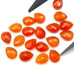 Load image into Gallery viewer, Amazing Carnelian Faceted Pear Shape Beads, AAA+ Quality Teardrop Bead, 9X12 MM Briolette's Beads, Matched Pairs, Jewelry Making Beads