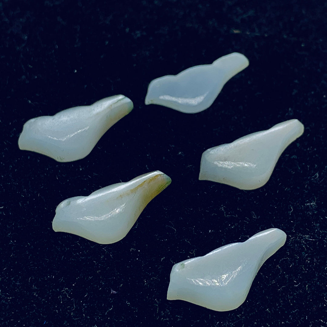 2,3,4,5 Pcs Natural Grey Moonstone Hand Carved Bird Shape, Carved Bird Shape Gemstone For Jewellery, Bird Shape Gemstone, 20X8 mm