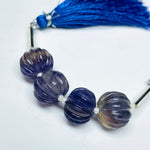 Load image into Gallery viewer, 1,2,3,4,5 pcs 100% Natural Fluorite Carved Melon Shape Beads, Fluorite Melon Shape Gemstone, Pumpkin Beads Gemstone For Jewelry, 12 mm