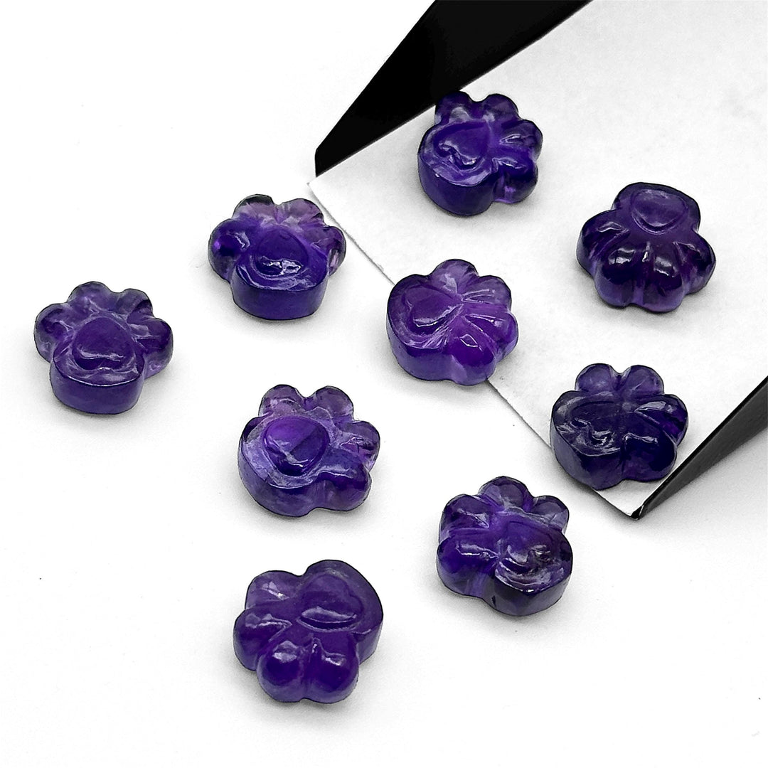 Natural Amethyst Hand Carved Dog Paw, AAA+ Quality Gemstone Paw Carving, 13 MM Paw Charm, Dog Cute Purple Paws for Jewelry, Craft Making