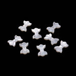 Load image into Gallery viewer, Mother of Pearl Bow Shape Carving, White Pearl Bow Carved Briolette, Wholesale Pearls, Pearl Gemstones, 9X14 MM, 1 Pc, Straight Drill