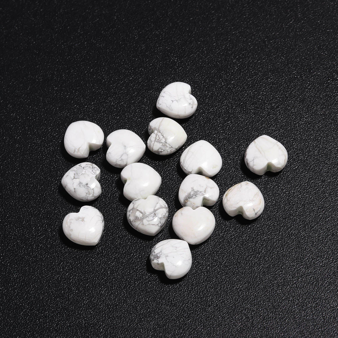 AAA Howlite Smooth Heart Shape Beads, White Howlite Jewelry Making Loose Heart Beads, Wholesale Beads, 12 MM