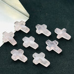 Load image into Gallery viewer, Natural Rose Quartz Cross Shape Gemstones Beads, Hand Carved Faceted Cross Shape Charms Beads, Holy Gemstone Beads Energy Beads 15X10 MM