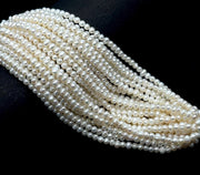 AAA Freshwater Seed Pearls, Natural Pearl Smooth Rondelle Beads, 4 MM Rondelle Pearl Beads, Wholesale Fresh Pearl Gemstone Beads, 4