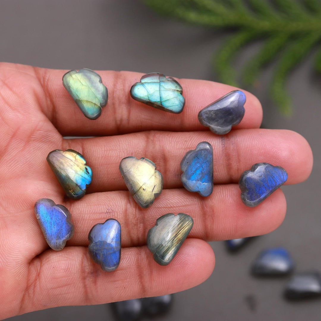 Natural Labradorite Smooth Cloud Briolette's, Flashy Labradorite Cloud Shape Beads, Hand Carved Cloud Charms, Craft Making Beads, 16X10 MM