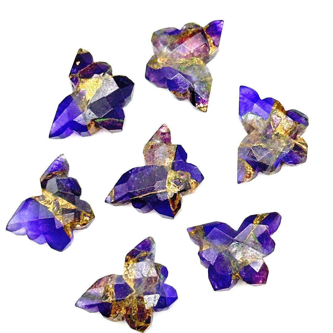 Sparkling Butterflies, Copper Amethyst Butterfly Shape Beads, Faceted Butterfly Gemstone, Purple Amethyst Carving Beads 14x10 MM, Charm Bead