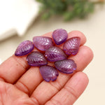 Load image into Gallery viewer, Purple Amethyst Leaf Shape Beads, Carved Amethyst Leaf Shape Gemstone Briolettes, Leaves Beads, 17 MM Loose Leaf Charms, February Birthstone