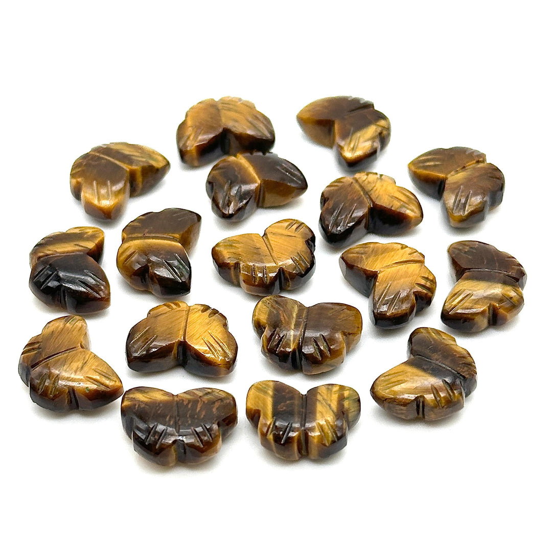Natural Tiger Eye Shape Beads, AAA Tiger Eye Hand Carved Butterfly Briolettes, Gemstone Carvings, 13 MM Mini Butterfly Charm