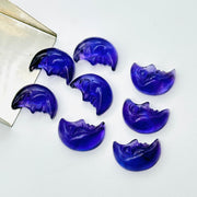1,2,3,4,5,pcs Natural Amethyst Carved Moon face carvings, hand Carved half Moon face Gemstone, amethyst half Moon face carving  16x10mm