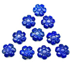 Load image into Gallery viewer, Natural Lapis Lazuli Flower Shape Carved Gemstone, Blue Flower Shape Carving, Carved Gemstone For Jewlery 12 mm, Craft Making Flower Charm