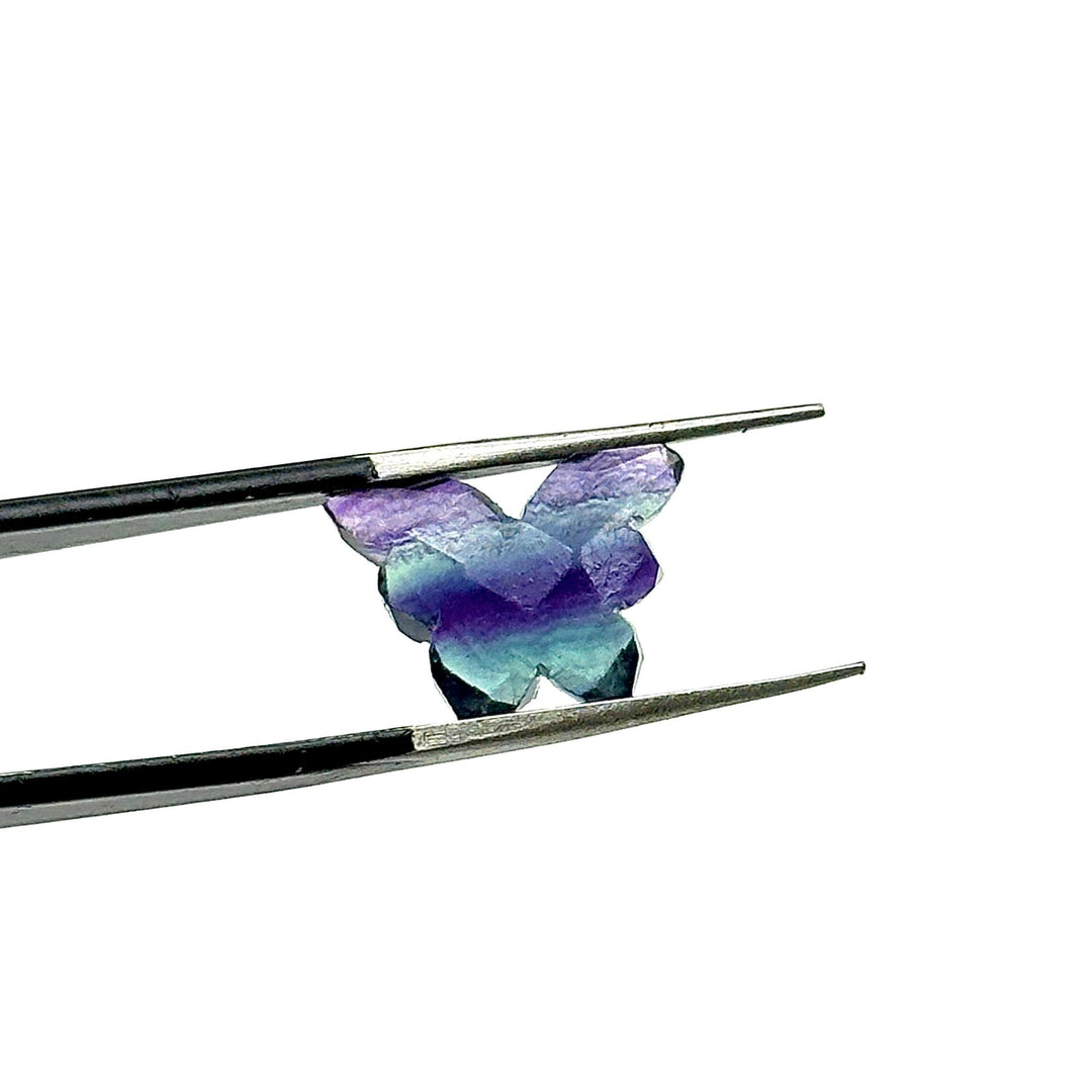 Multi Fluorite Butterfly Shape Beads, Faceted Carving Gemstone Beads, Multi Fluorite Animal Carving Beads For Jewelry, Charms Beads 14x10 MM