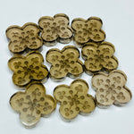 Load image into Gallery viewer, 1,2,3,4 Pcs Natural smokey quartz Hand Carved Flower Shape, Carved Flower Shape Gemstone For Jewellery, Flower Shape Gemstone, 14mm