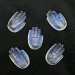 Load image into Gallery viewer, Flashy Opalite Hamsa Shape Carved Stone, 25 MM Palm Shape Gemstone, Hand Charms for Jewelry Making, Hamsa Charm Beads, Carved Crystal