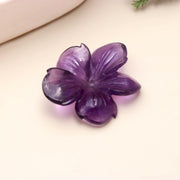 Natural Amethyst Carved Flower Shape Stone, AAA Purple Amethyst Handmade Flower Carving, 36 MM Beautiful Crafted Piece